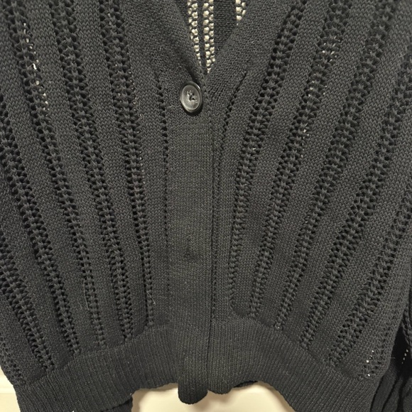 a new day Women's Black Open-Knit Cardigan - Picture 3 of 5